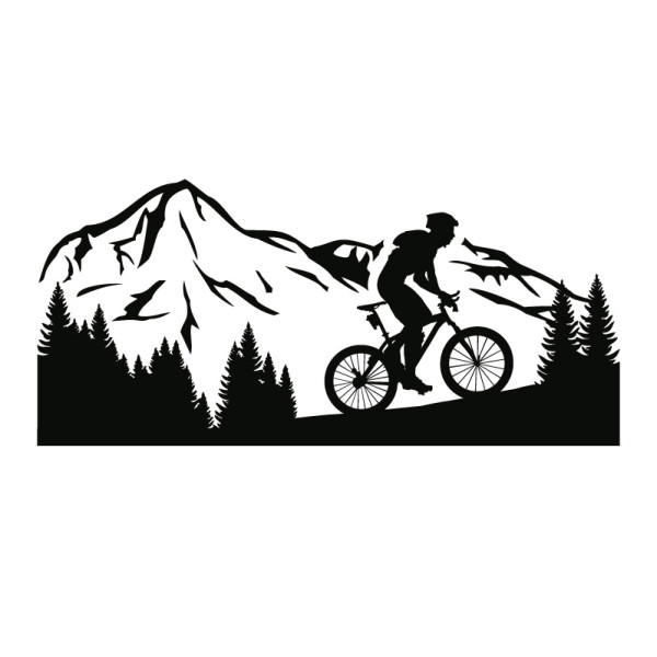Schatten Wandtattoo Rad Mountainbike Gelände Fahrrad Sport Wandaufkleber Sticker
