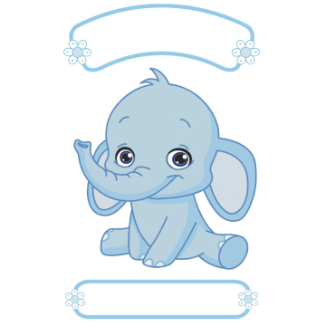 Geburts-Sticker | Geburts Sticker Elefant für Jungen