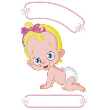 Geburts-Sticker | Geburts Sticker Baby2 für Mädchen