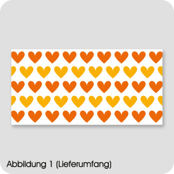 Moebel-Deko | Möbelfolie Herzen Orange