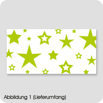 Moebel-Deko | Möbelfolie Sterne Limonengrün