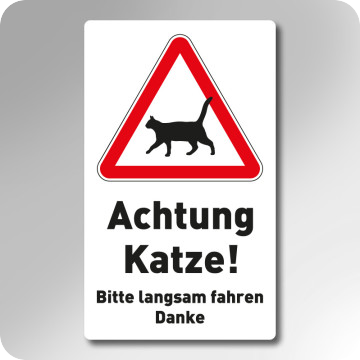 Schilder | Schild Achtung Katze