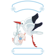 Geburts-Sticker | Geburts Sticker Storch für Jungen