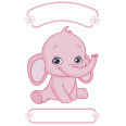 Geburts-Sticker | Geburts Sticker Elefant für Mädchen