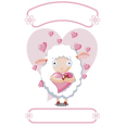Geburts-Sticker | Geburts Sticker Schaf mit Herz für Mädchen