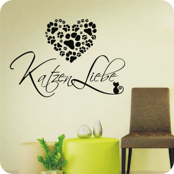 Wandtattoo Katzen Liebe - Wandtattoos - Worte & Zitate