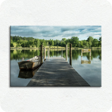 Bild zu Leinwandbild Steg am Katzensee