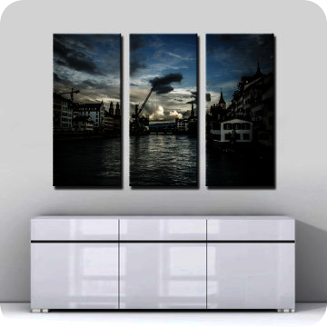 Bild zu Leinwandbild Zürich mit Hafenkran