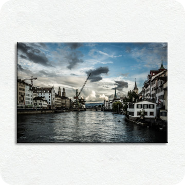 Bild zu Leinwandbild Zürich mit Hafenkran