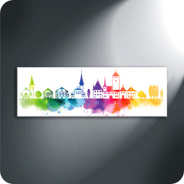 Bild zu Leinwandbild Skyline Spiez