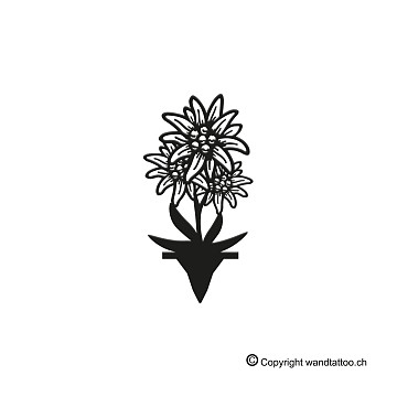 Metall-Steckfiguren | Steckfigur Edelweiss mit drei Blüten