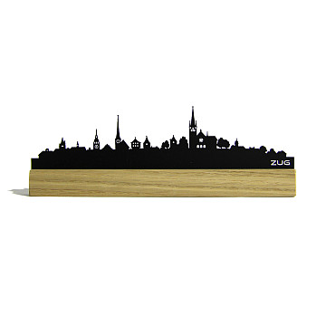 Mini-Skylines-gelasert | Mini Skyline Zug im Eichenholzbälkli