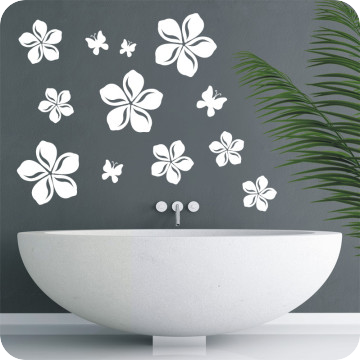 Bild zu Wandtattoo Frangipani Blüten