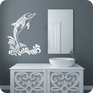 Bild zu Wandtattoo springender Delfin