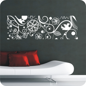Bild zu Wandtattoo Blüten Banner