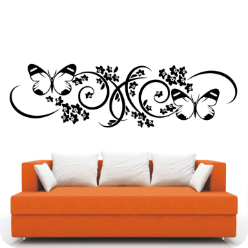 Bild zu Wandtattoo Blüten-Ornament Schmetterling4