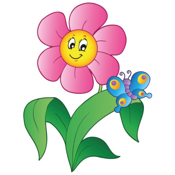 Wandtattoos | Kinder Wandtattoo Blume mit Schmetterling