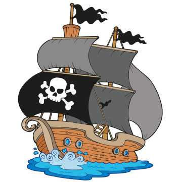 Wandtattoos | Kinder Wandtattoo Piraten-Schiff 2