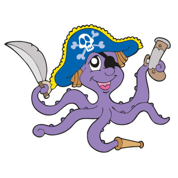Wandtattoos | Kinder Wandtattoo Piratenkrake
