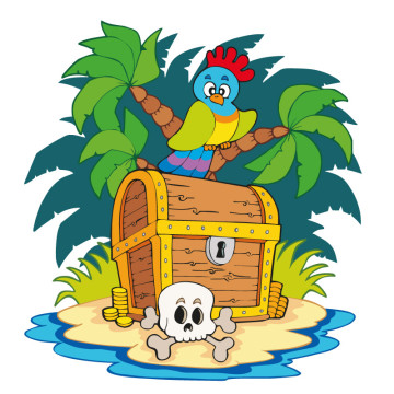 Wandtattoos | Kinder Wandtattoo Schatzinsel 2