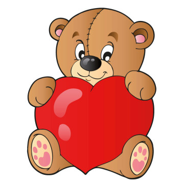 Wandtattoos | Kinder Wandtattoo Teddy mit Herz