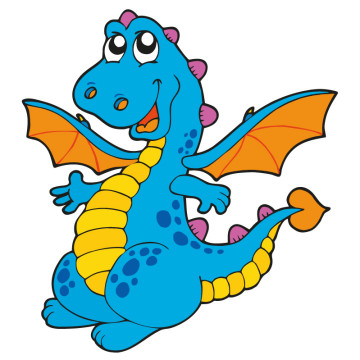 Bild zu Kinder Wandtattoo blauer Drache