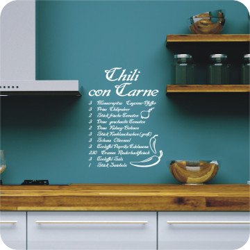 Wandtattoos | Wandtattoo Rezept Chili con Carne