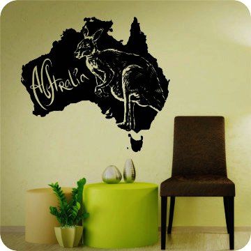 Bild zu Wandtattoo Australien Umriss Känguruh