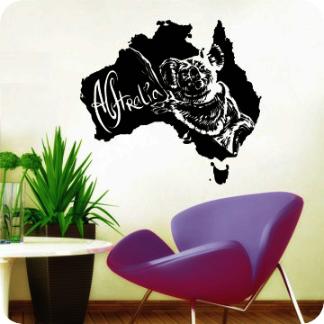 Bild zu Wandtattoo Australien Umriss Koala