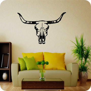 Bild zu Wandtattoo Longhorn Skull