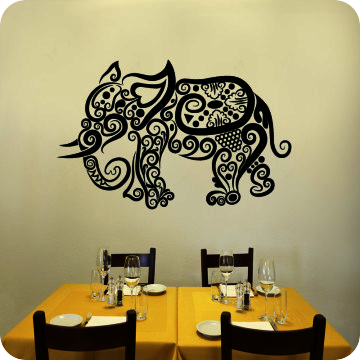 Bild zu Wandtattoo Ornament Elefant