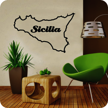 Bild zu Wandtattoo Sizilien Umriss 1