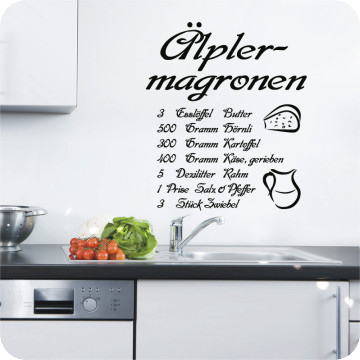 Wandtattoos | Wandtattoo Rezept Älpler Magronen