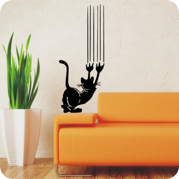 Wandtattoo Katze G097, Tiermotive, Wohnzimmer