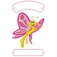 Geburts Sticker Schmetterling für Mädchen - Bild 1