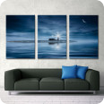 Leinwandbild Leuchtturm mit Mond - Bild 1