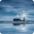 Leinwandbild Leuchtturm mit Mond - Bild 3