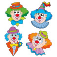 Wandtattoos | Kinder Wandtattoo Clowngesichter