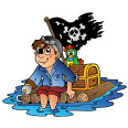 Kinder Wandtattoo Pirat mit Floss - Bild 1