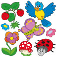 Kinder Wandtattoo Tiere im Garten - Bild 1