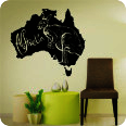 Wandtattoos | Wandtattoo Australien Umriss Känguruh