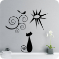Wandtattoo Katze im Garten - Bild 1